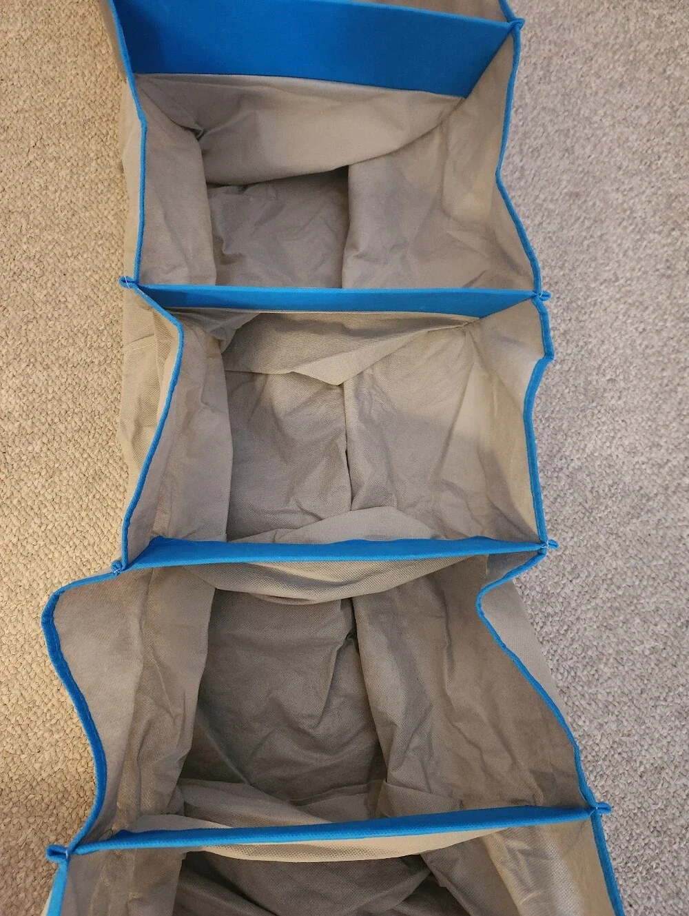 Large Gray and Blue Hanging Storage Organizer